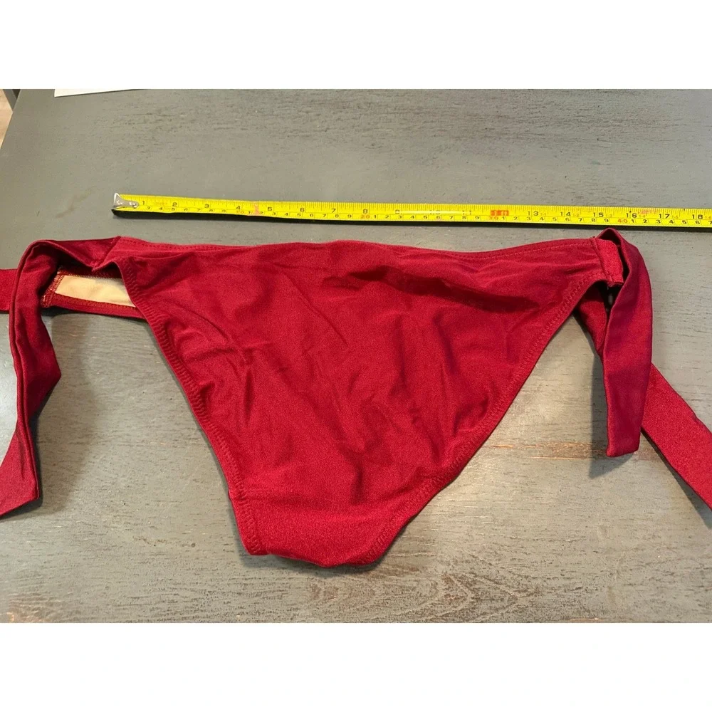 Pour Moi Dark Red Side Tie Bikini Bottoms PM-1124 UK 14 Womens Swimwear